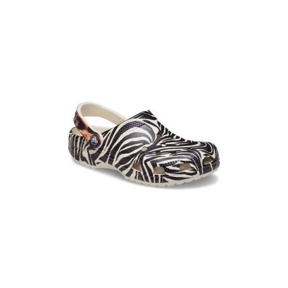 Crocs Classic Animal Remix Clog Bone White Black Wild Zebra Size Men7/women 9 - Picture 1 of 5